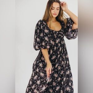 NWT - Worth Collective Harlow Maxi Dress in Black Floral - Size S